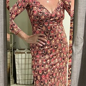 Emilio Pucci Pink and Orange Long Sleeve Dress